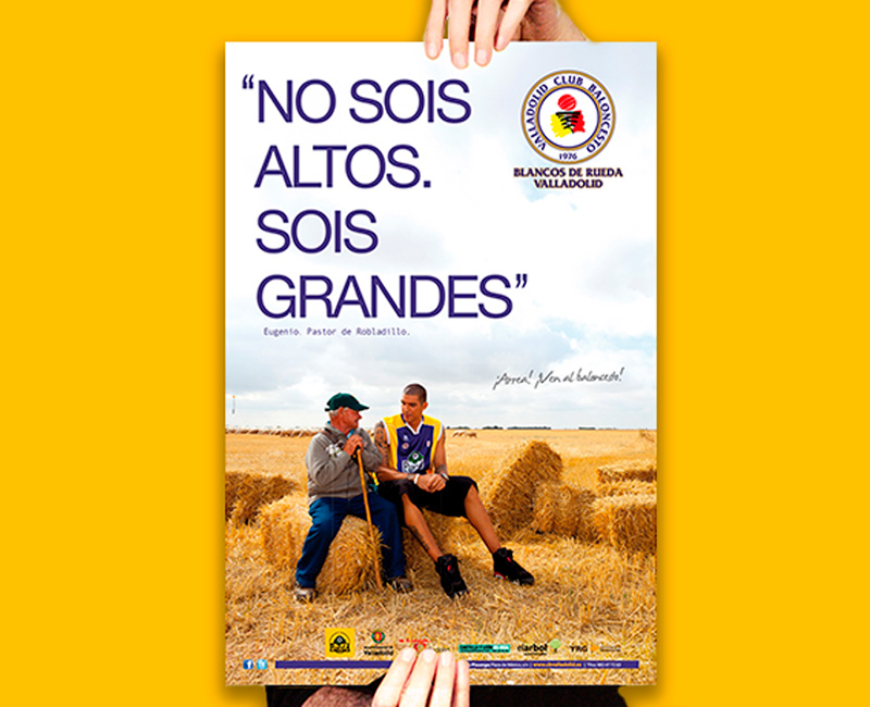 Imagen de campaña publicitaria Valladolid Club Baloncesto creada por YRG Comunicación y Emociones